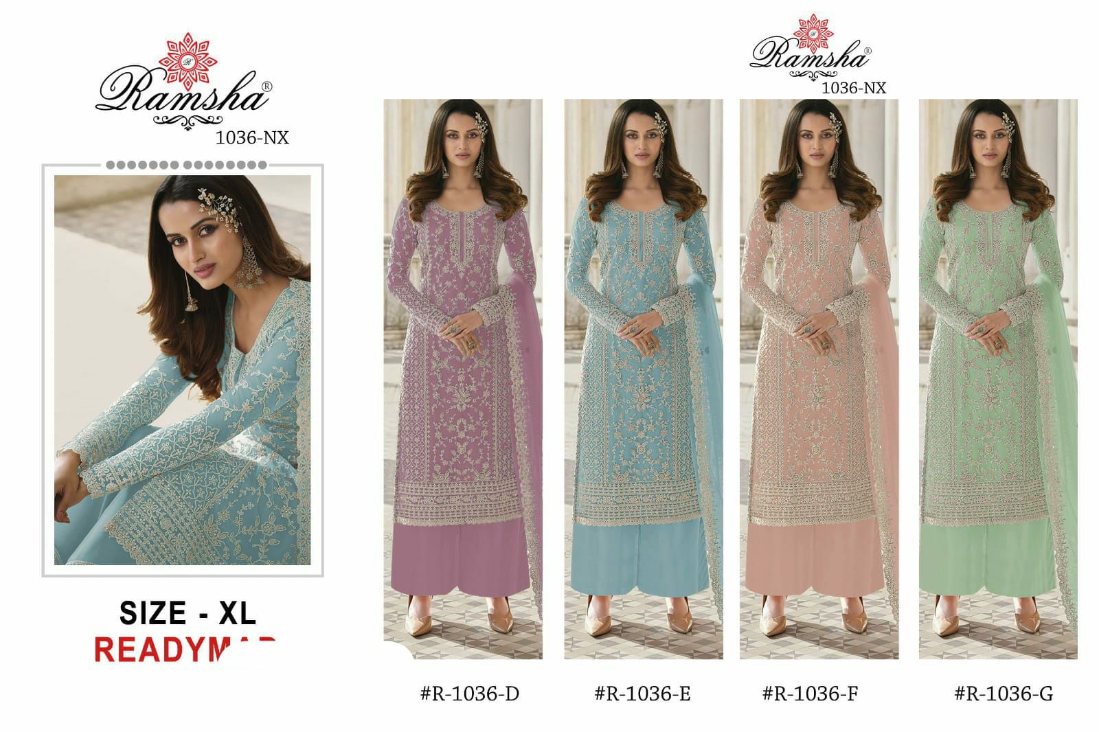 Ramsha R 1036 Readymade Designer Pakistani Suit
